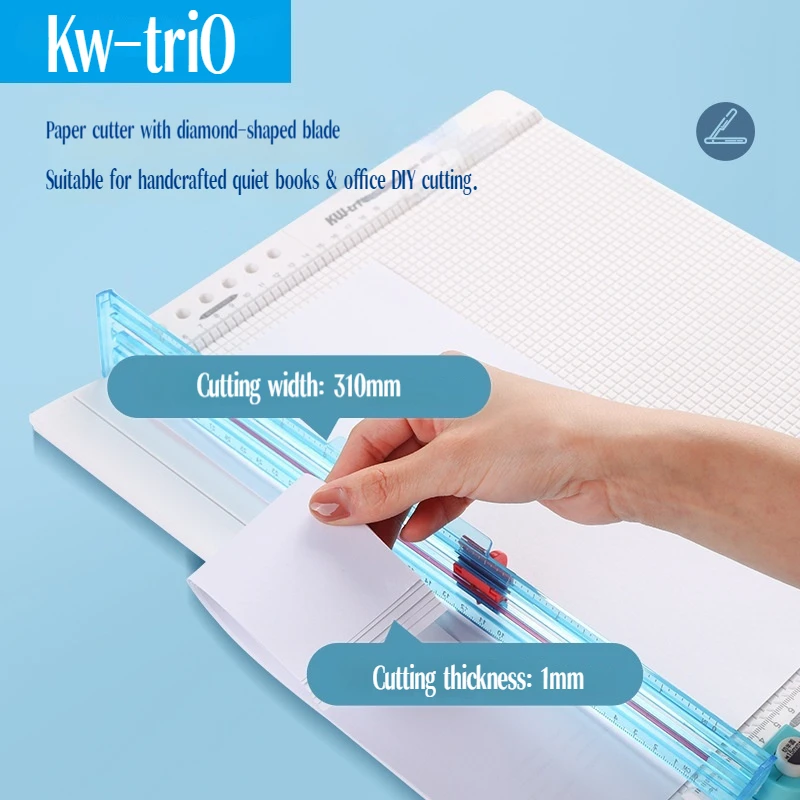 Kw-Trio 13095 Pemotong Kertas Papan Skor 7 Dalam 1 Alat Pemotong Kertas Kerajinan Dengan Pisau Skor Dan Lipatan Kertas Untuk Membuat Foto