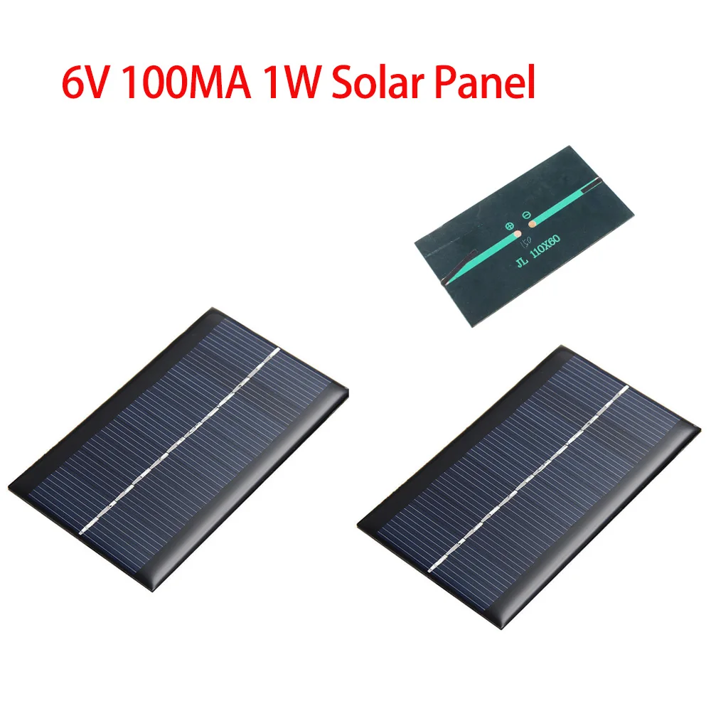 6V 100MA 1W Solar Panel Micro Portable Fast Charger DIY Solar Cells System Mini Outdoor Battery Charger