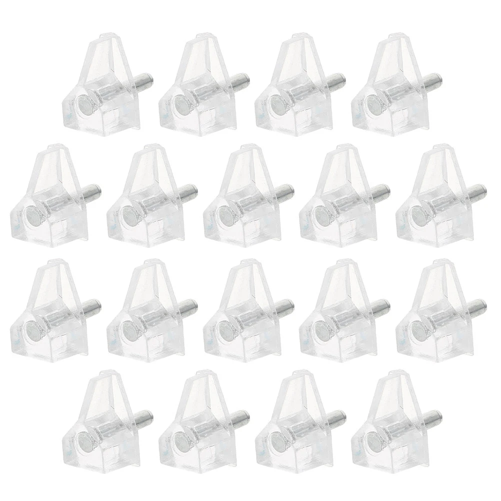 

50 Pcs Support Pegs Clear Plastic Nails for Shelves Cabinet Brackets Home Office Cabinet Supports Storage Solution