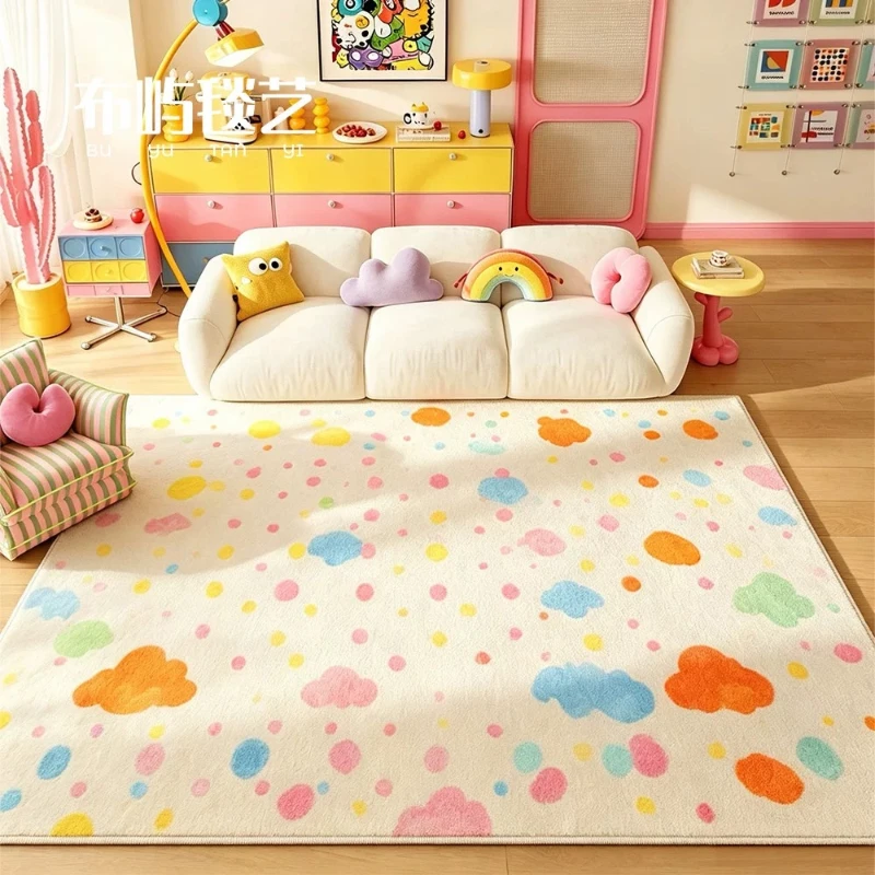 Dopamine Color Carpets for Living Room Cute Cartoon Bedroom Decor Carpet Fluffy Soft Bedside Plush Rug Home Thicken Floor Mat