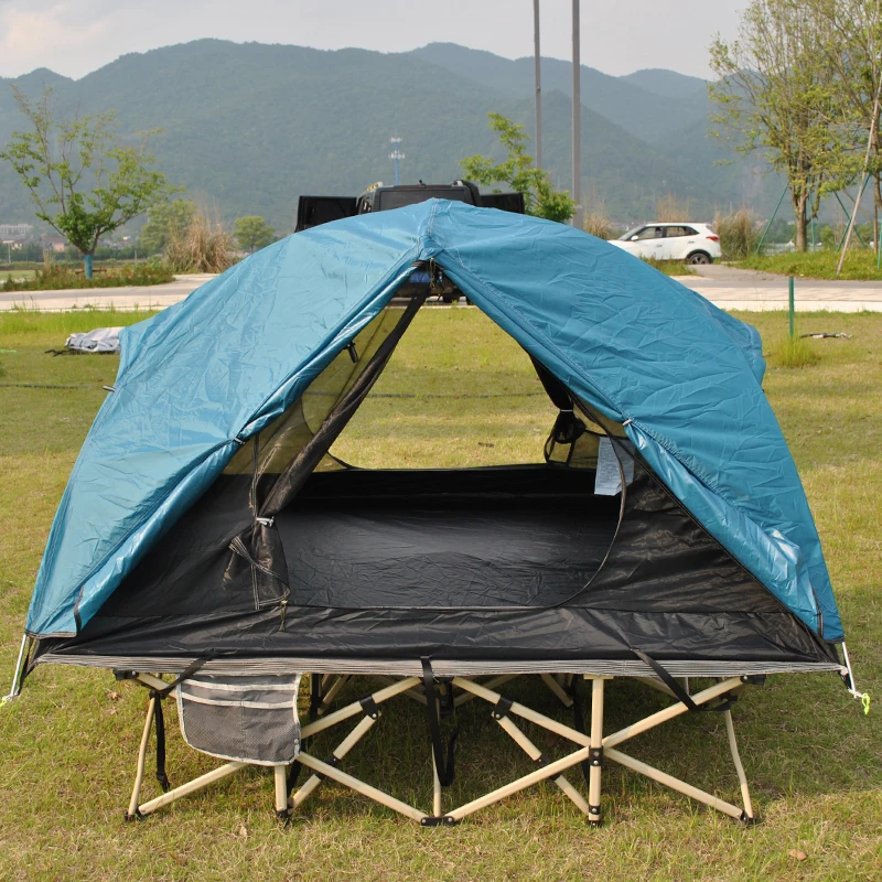 

Portable Cot Camping Tent for 2 - Sturdy Dome Design with Aluminum Poles, Waterproof Seam Tape (PU4000), WITHOUT COT BEDS