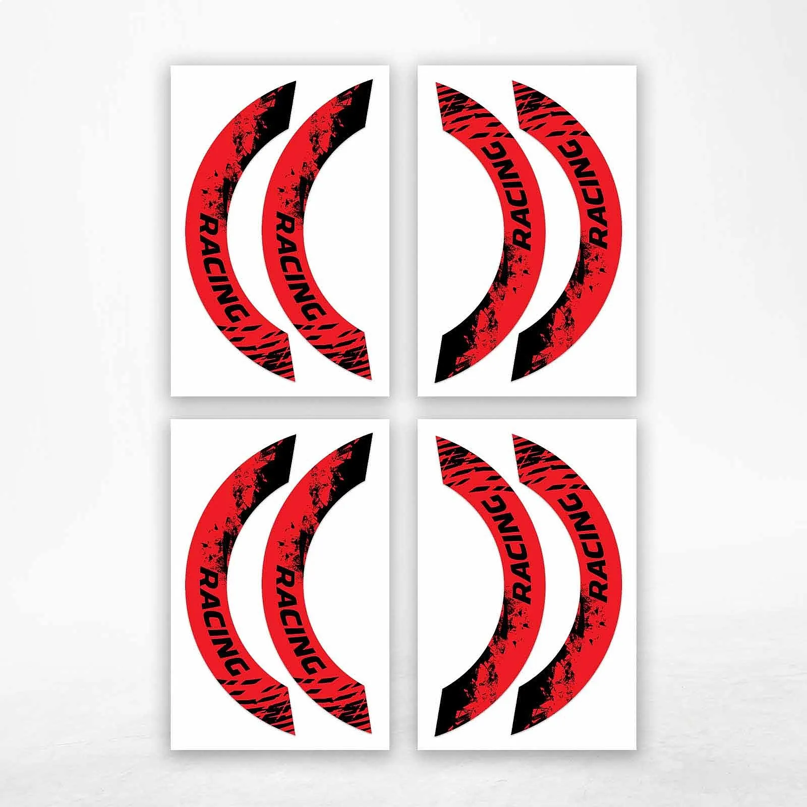 S08B Red 2-Piece Rim Decals Wheel Stickers for GSF650 GSF600 Bandit 2007-2012