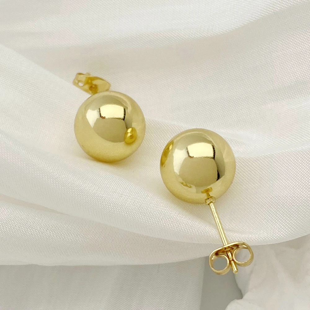 Fashion Minimalism Round Hemisphere Ball Stud Earrings Women Punk Statement Jewelry