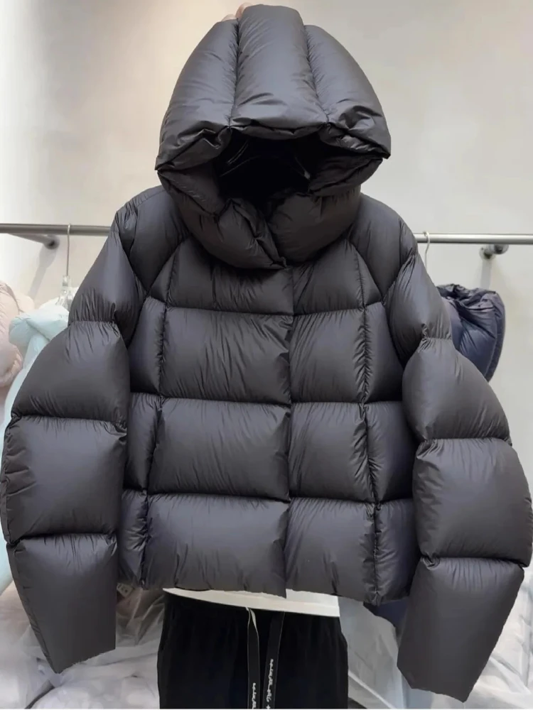 

Женская утепленная хлопковая куртка с капюшоном, зимнее пальто в корейском стиле, свободный крой, модная повседневная одежда, однотонная, на молнии