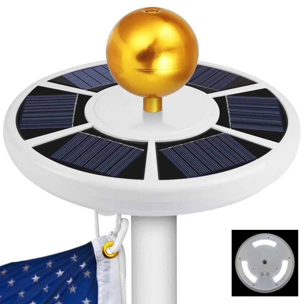 Flag Pole Ball Topper Golden Aluminum Alloy Finial Replacement Ornament for Outdoor Home Decoration