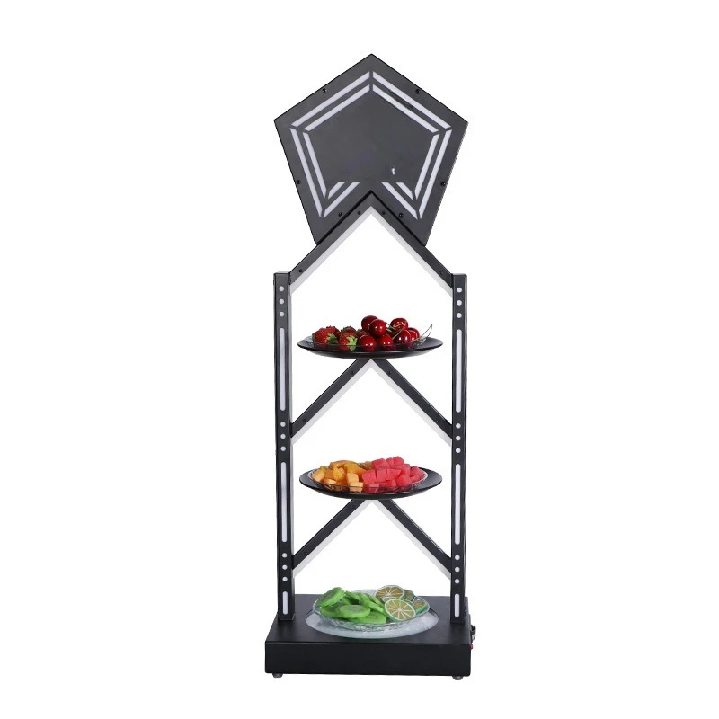 

Bar luminous three-layer fruit rack led wrought iron ktv special luminous fruit plate