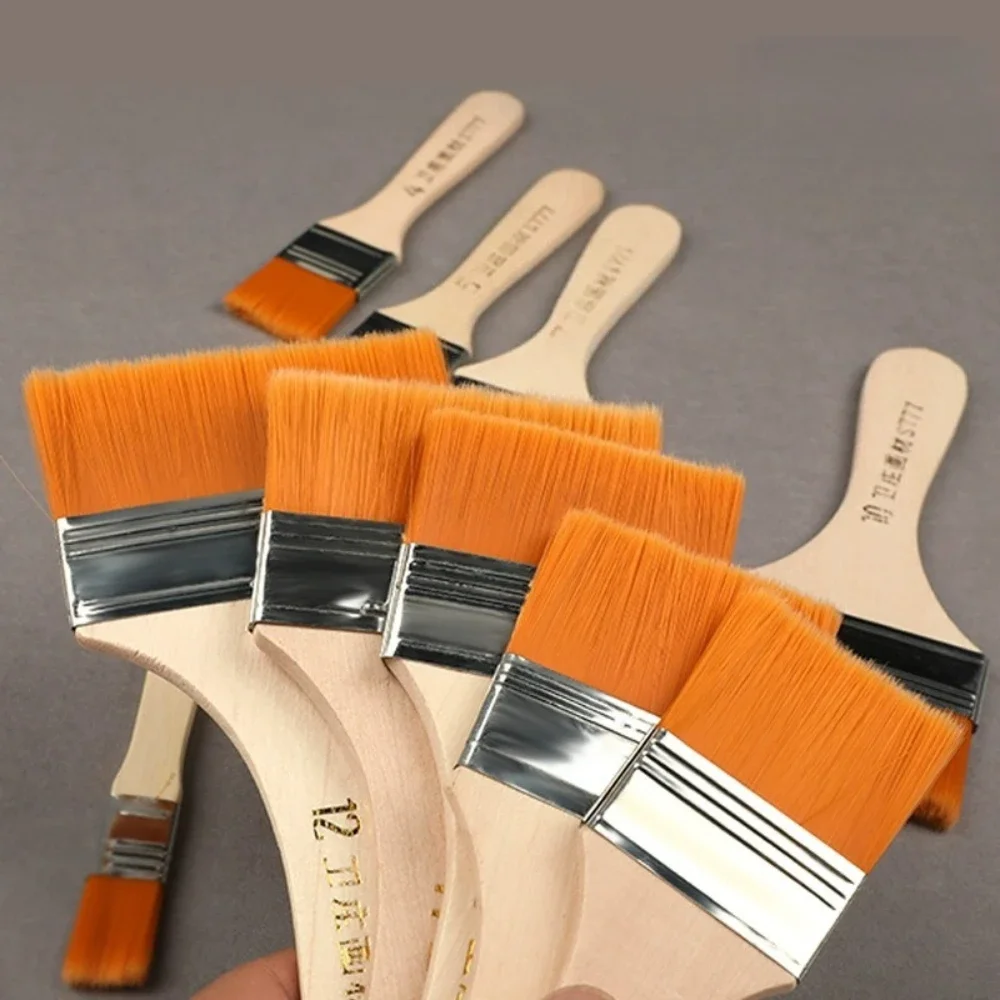 1/12PCS HighQuality Nylon Paint Brushes with Different Sizes and Wooden Handles Ideal for Acrylic, Oil and Watercolor Painting