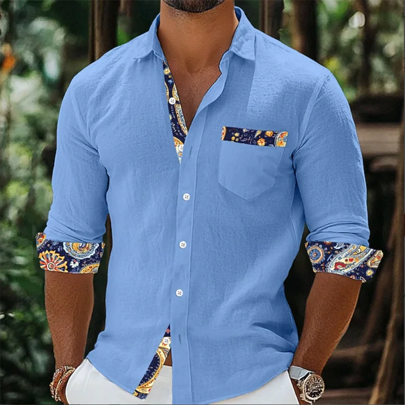 

Men's Long Sleeve Shirt New 3D Butterfly Printed Long Sleeve Shirt Button Men's Comfortable Long Sleeve Shirt Top