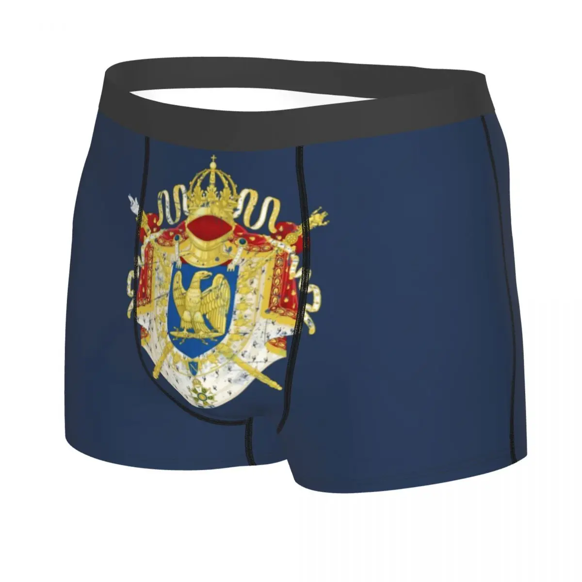 Custom French Empire Napoleon Boxer Shorts For Men 3D Print Coat Of Arms of France Underwear Panties Briefs Stretch Underpants