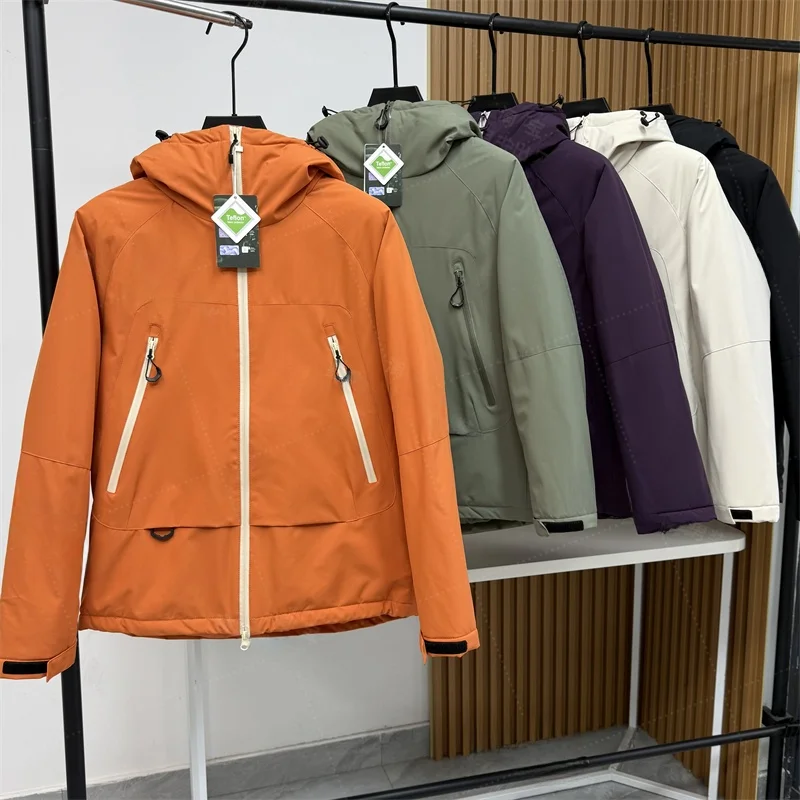 

Уличная ветрозащитная и водонепроницаемая куртка с капюшоном для молодежи, свободного кроя, с длинными рукавами, теплая, однотонная, для спорта