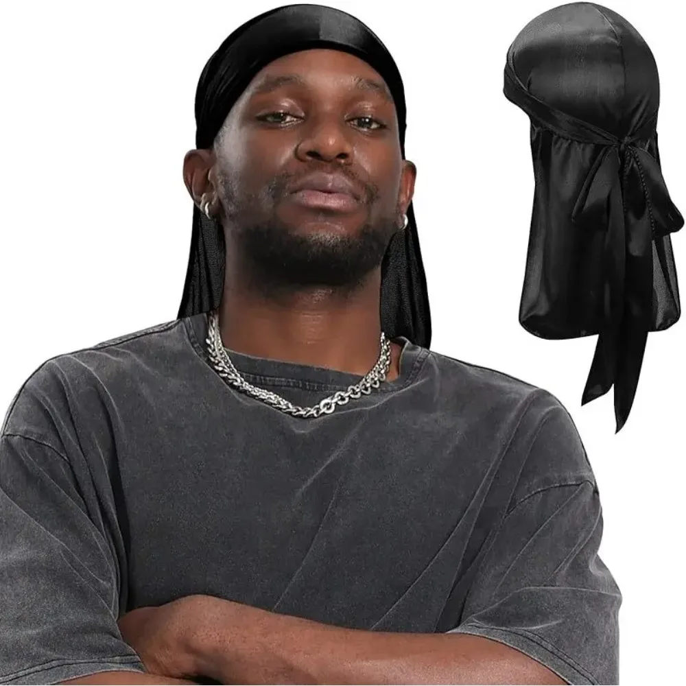 Durag الحرير الساتان عصابات قبعة عمامة قبعة الباروكات السائق حك قبعة الكيماوي قبعة قرصان الرجال النساء إكسسوارات الشعر