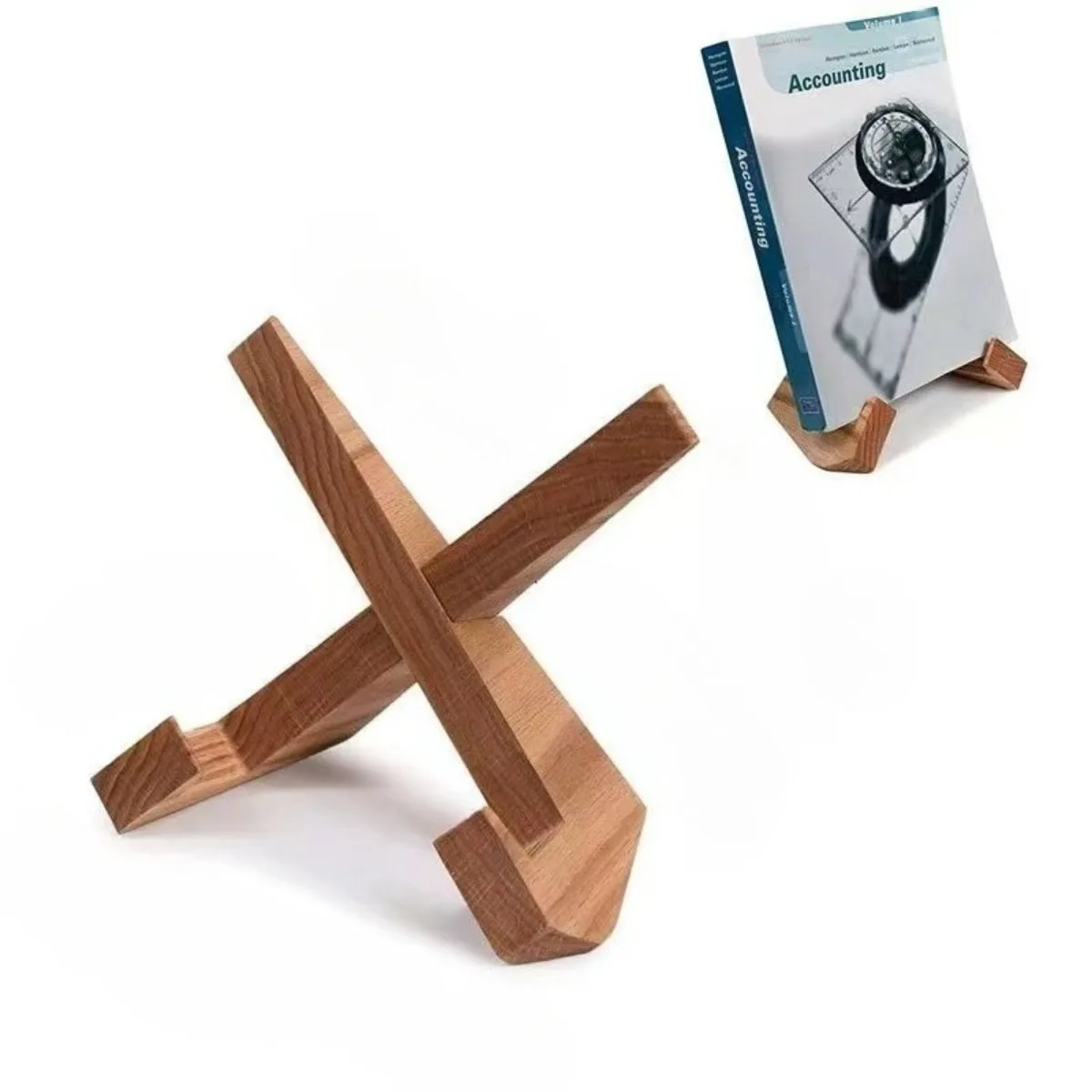 حامل متعدد الأغراض من الخشب الصلب متوفر في المخزون - حامل لسجلات الفينيل والأطباق والأقراص المضغوطة وكتب الطبخ وكعك الشاي #1