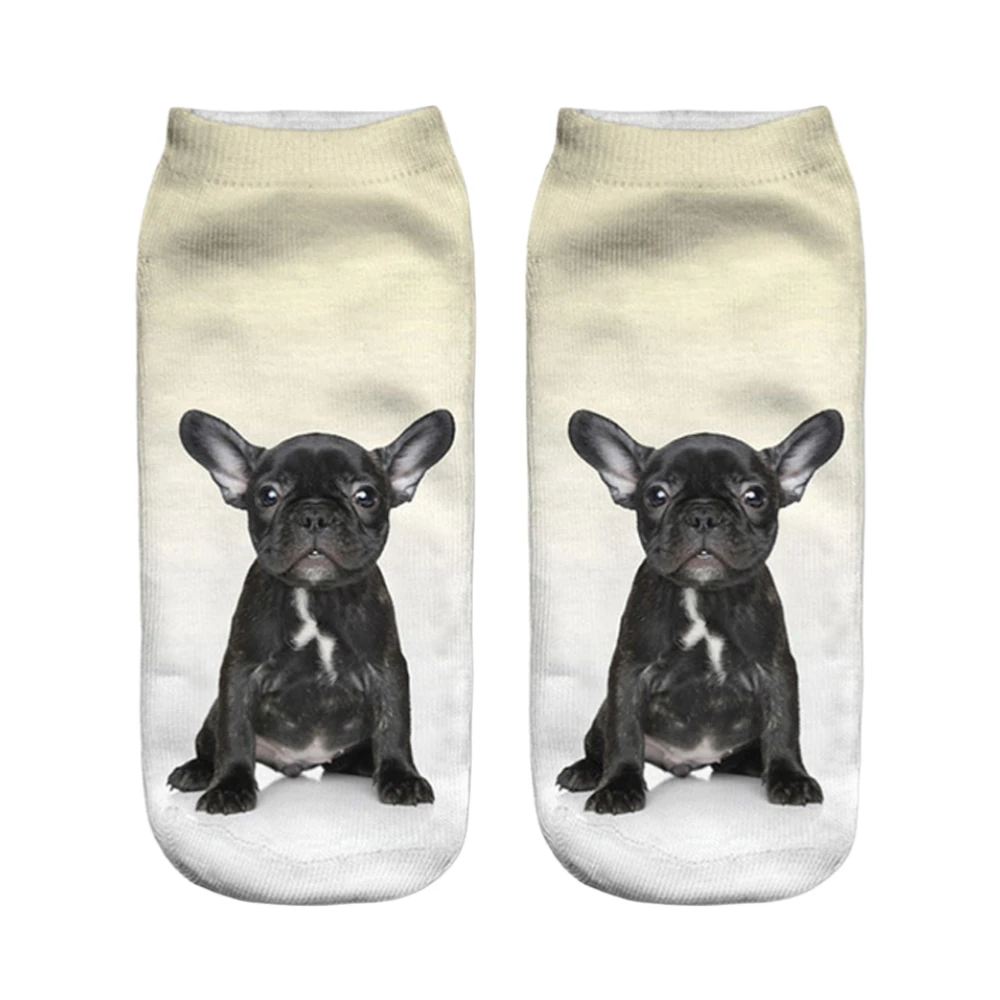 New Women's 3D Printed Lovely Dog Ankle Socks Cool Puppy Life Short Sokken