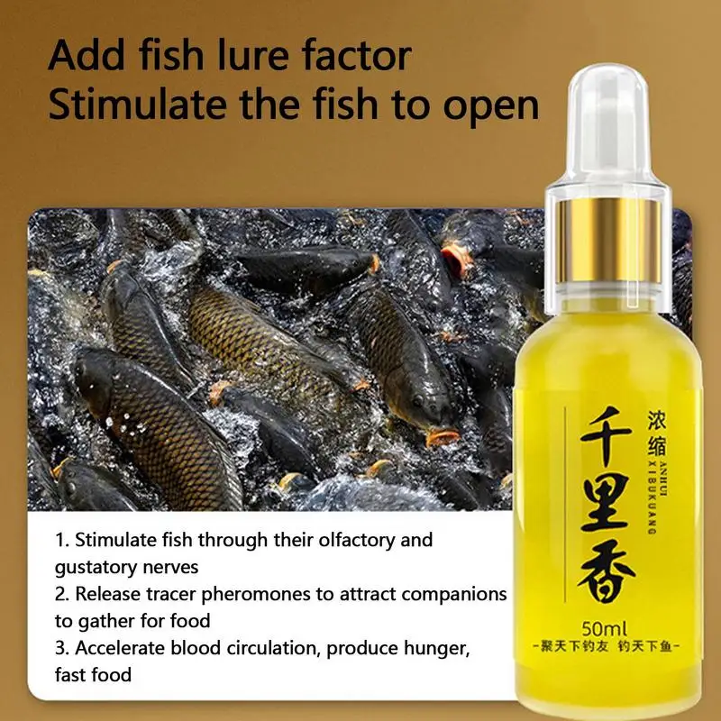 50ml Fish Bait Scent Fish Attractant for Lures Bait Additives for Freshwater Carp, Crucian Carp, Tilapia, Eel