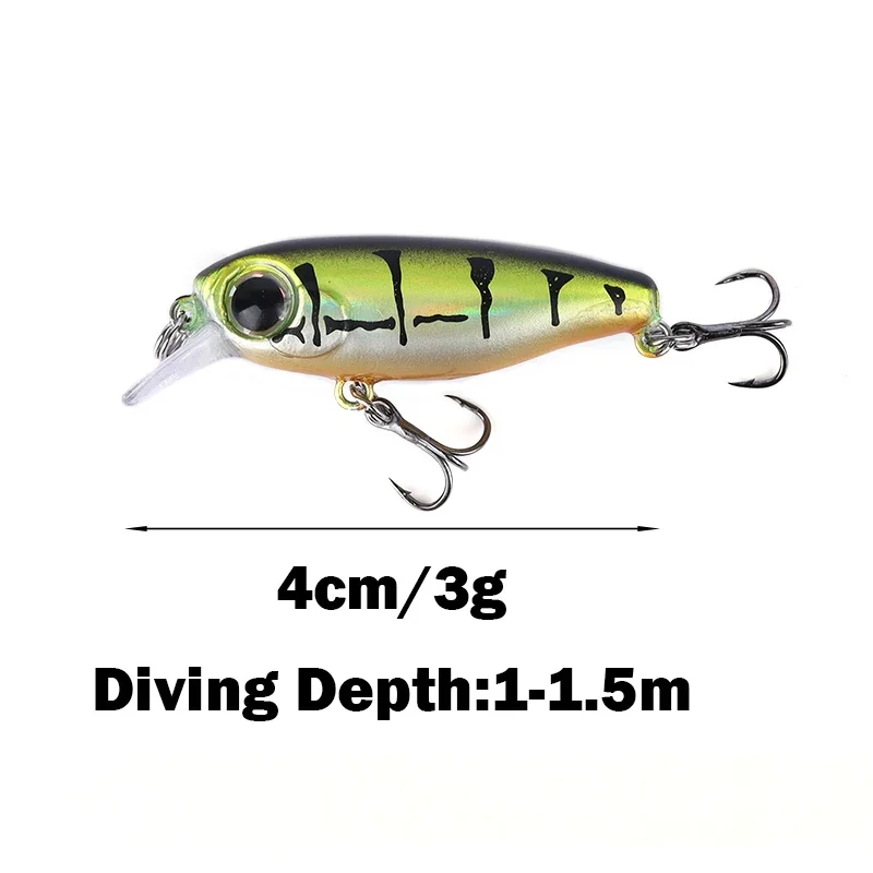 OUTKIT 2022 NEW Arrive Japanese Design Small Lures Fishing Lure 3g 40mm Sinking Minnow Mini Hard Bait For Perch Trout Bass