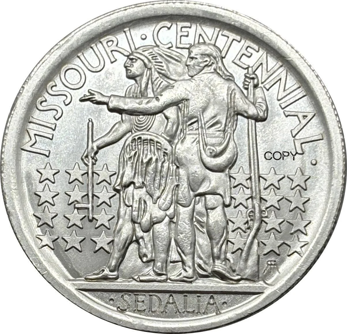 الولايات المتحدة 1821 1921 1/2 نصف دولار ميسوري القرنية سيداليا الولايات المتحدة الفضة مطلي نسخة تذكارية عملات Ww2