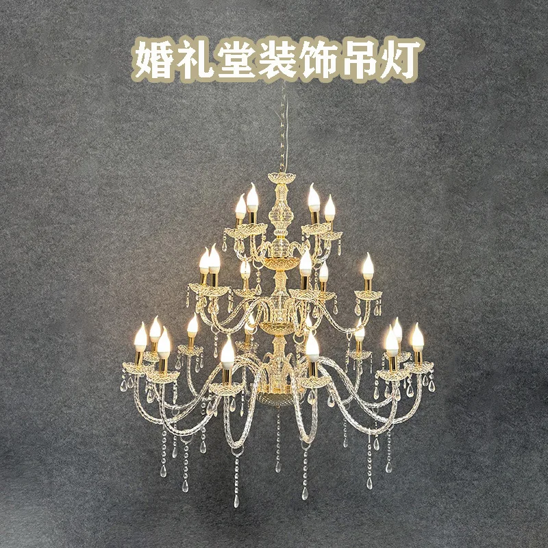 New wedding acrylic chandelier ceremony pavilion wedding hall photo area ceiling arrangement wedding stage props chandelier