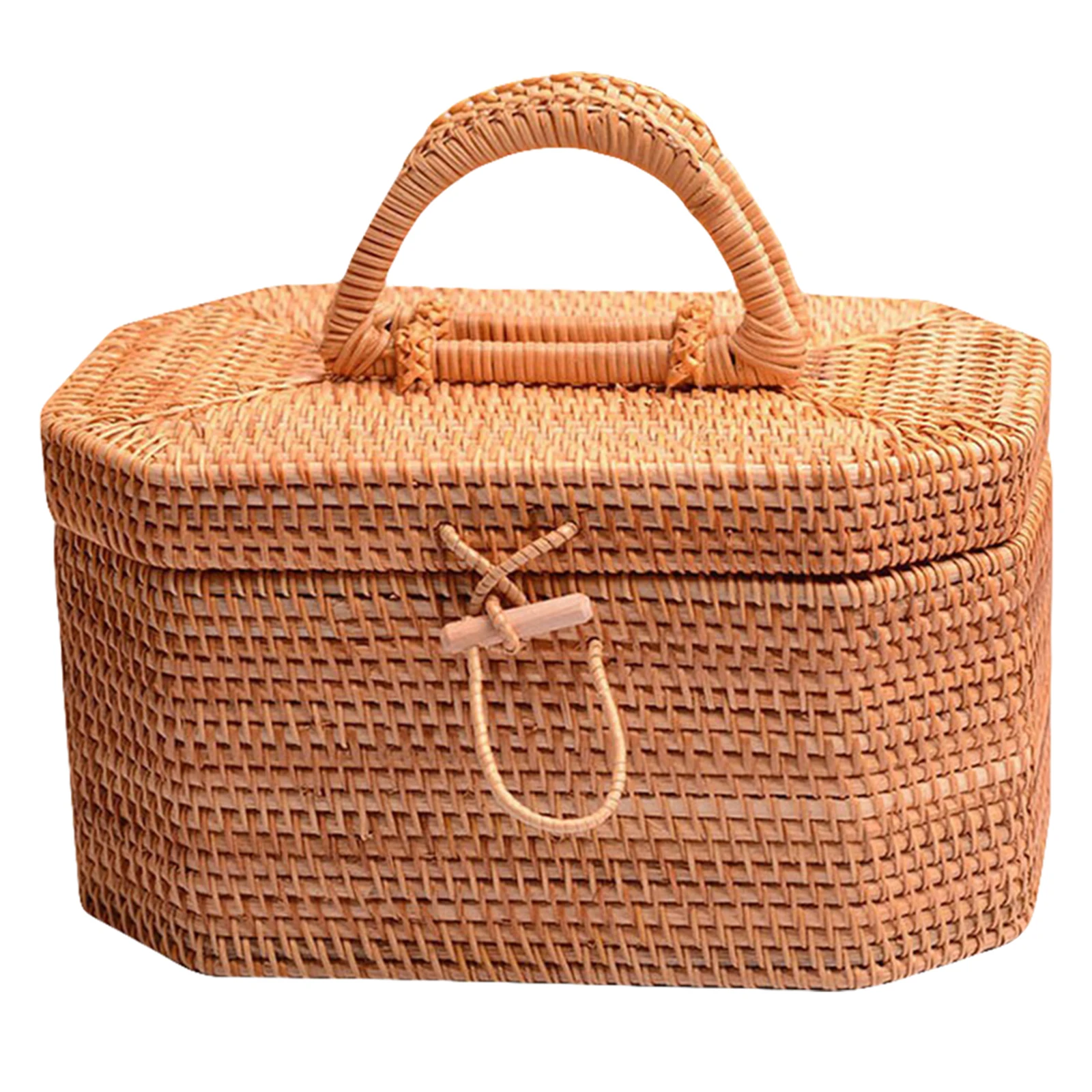 

Rattan Storage Box Woven Baskets for Fruit Vegetable Kitchen Home Decor Lightweight Portable Living Room Bedroom Office Storage