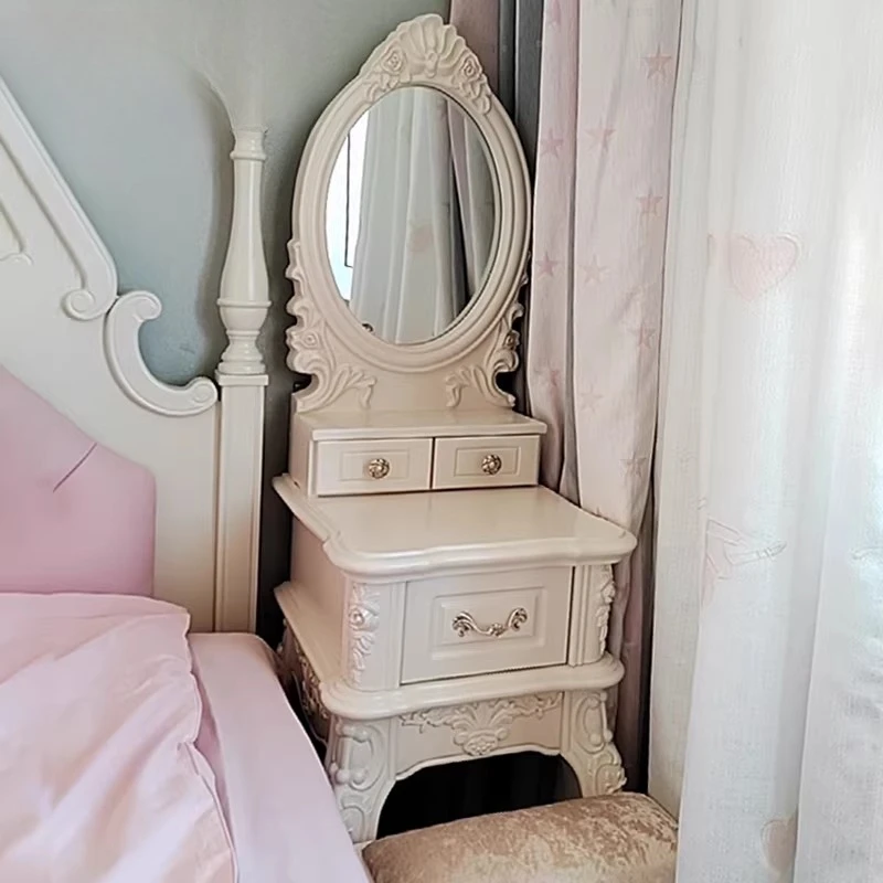 

40/50cm60/70/80 European dresser mirror small apartment with lamp mini bedroom household women's single makeup table