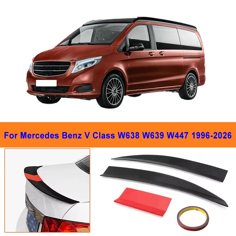 

For Benz V Class W638 W639 W447 1996-2026 3-Section ABS Rear Trunk Spoiler 115-125cm Adjustable Sports Decor Top Wing Car Parts