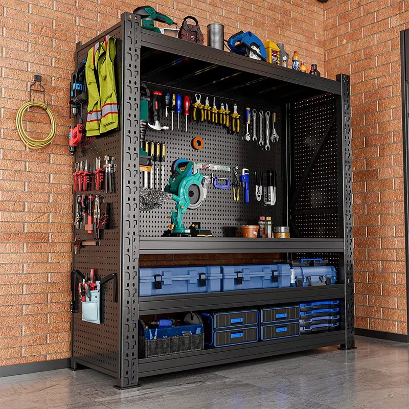 Customizable Heavy Duty Shelves Warehouse Shelves Multi-layer Storage Racks with Hole Plates Side Hardware Tool Racks Storage