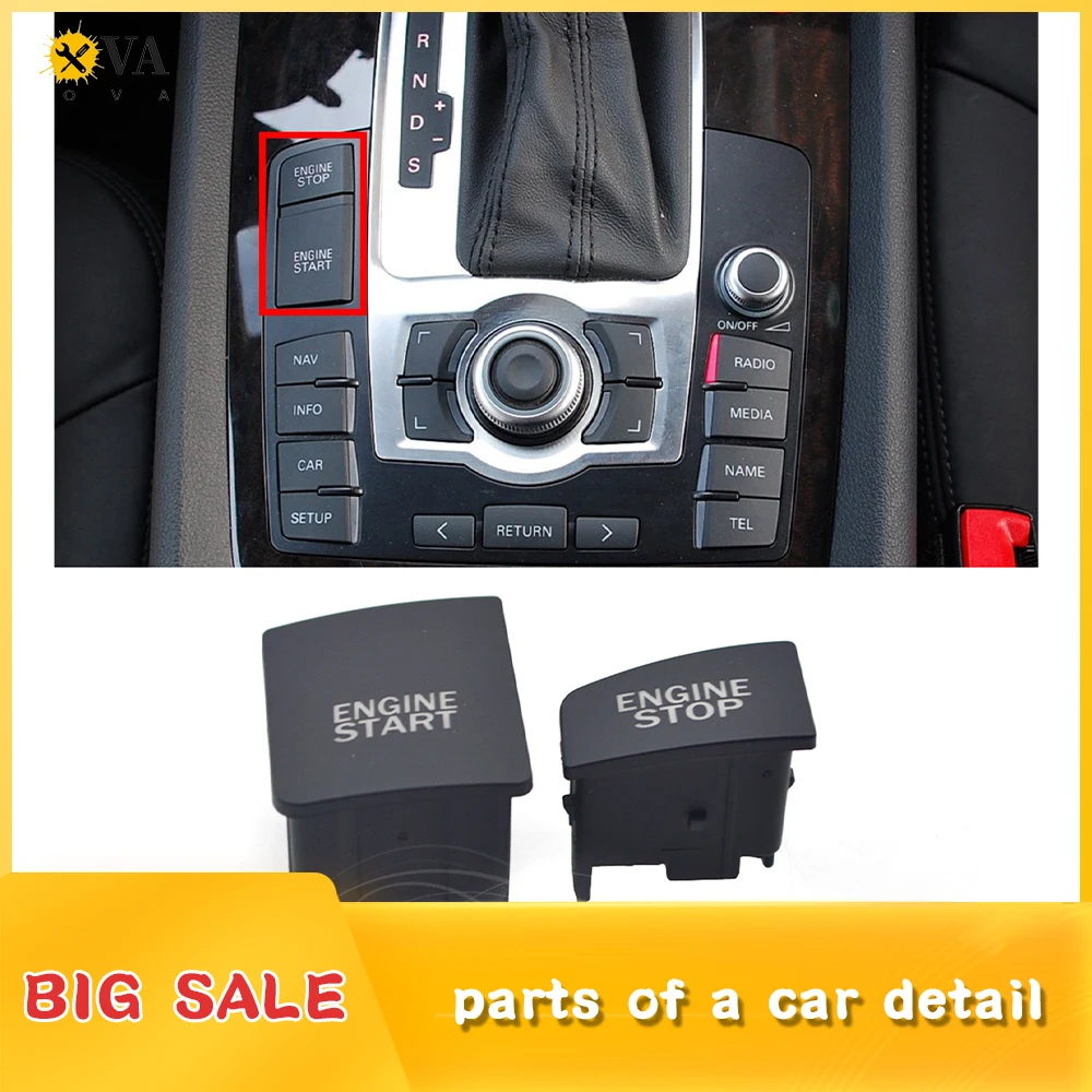 

For Audi A6 C8 A8 Q7 one touch start switch housing, start stop switch cover 2005 to 2011