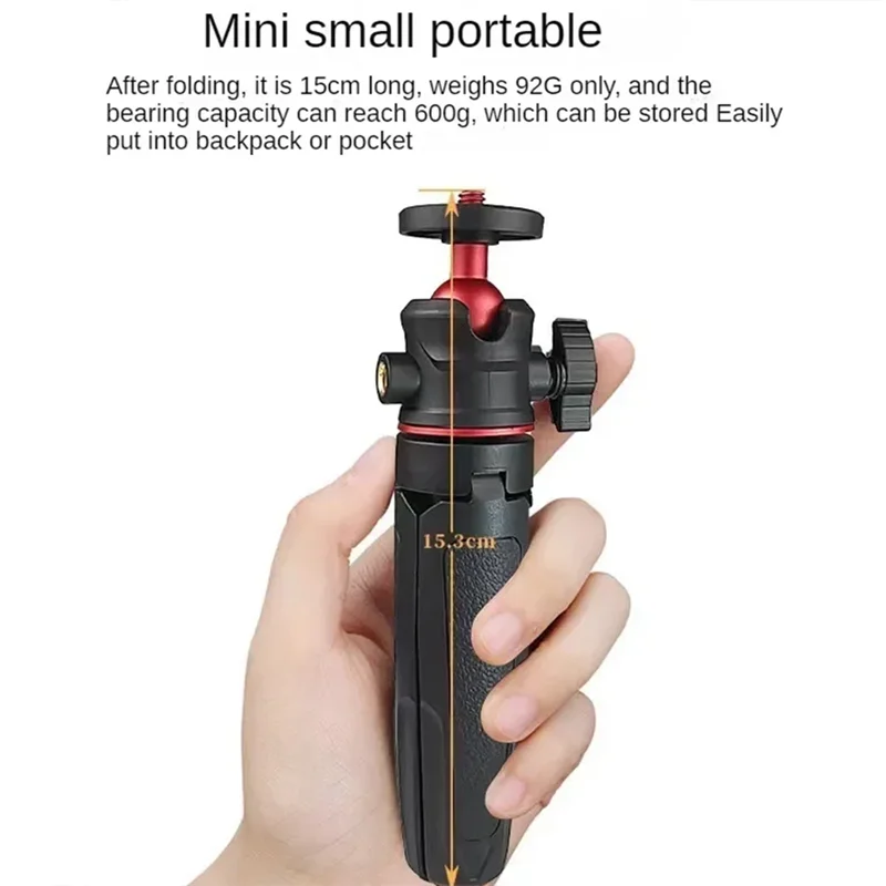 SQPP-Mini trípode de escritorio soporte de fotografía portátil con cabeza de bola Flexible montaje de tornillo de 1/4 pulgadas para Gopro Pocket 3