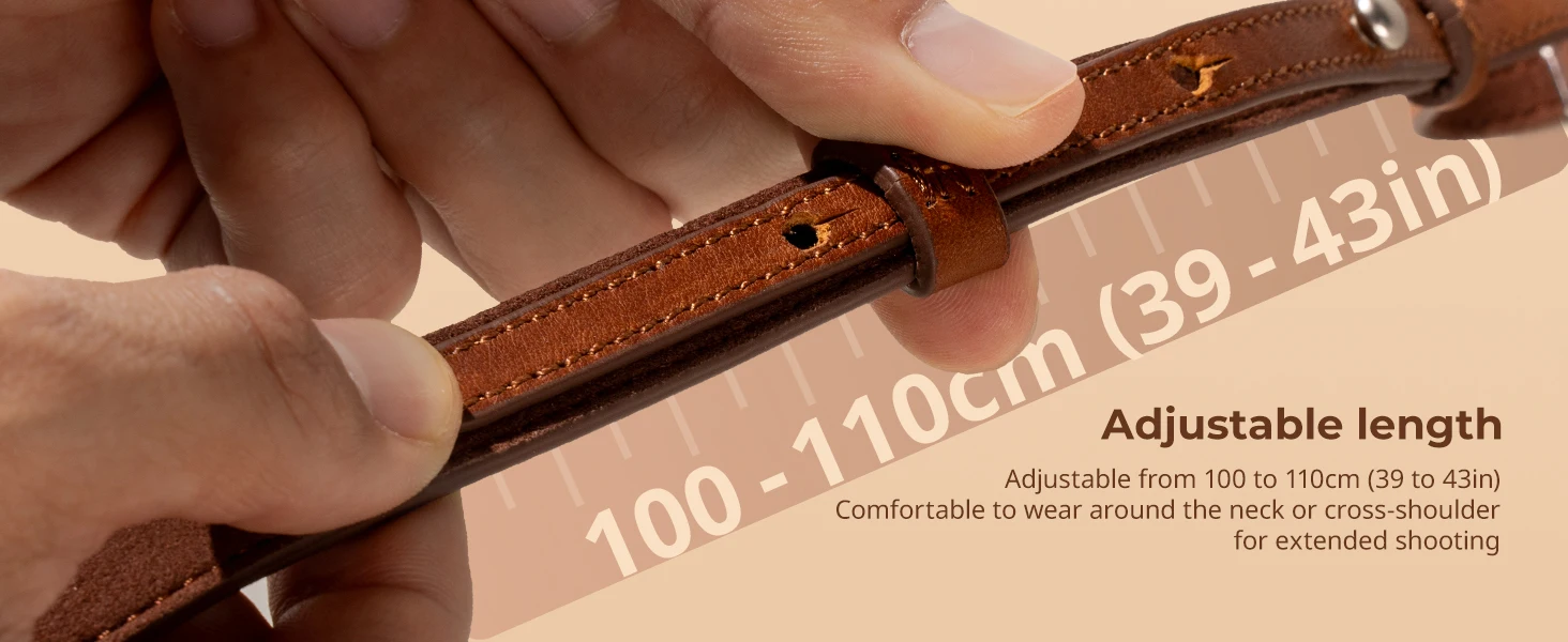 SmallRig Universal-Schultergurt aus Leder mit Kamera-Leder, Belastung 10 kg, einfache Installation, verstellbar von 100 bis 110 cm – 5209 – Detail 2