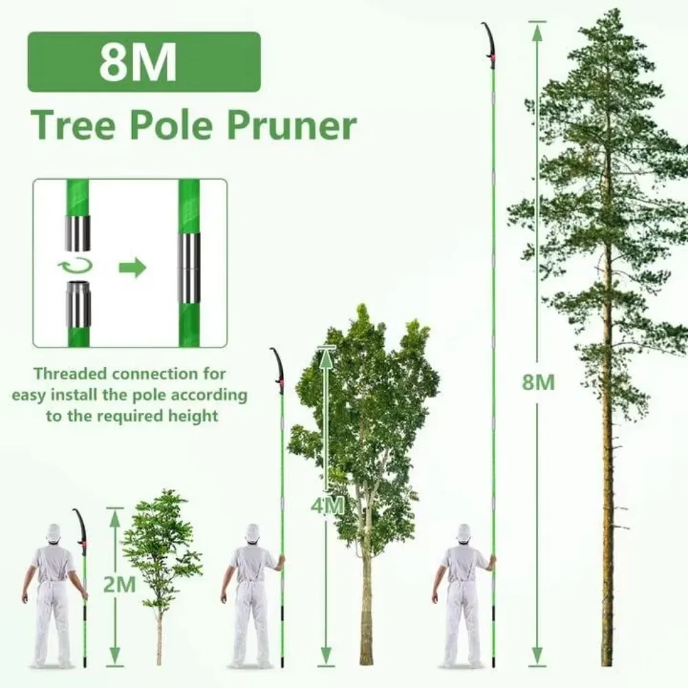 Imagem -05 - Árvore Podador Pólo Viu para Aparar Galhos Manuais Trimmer Extensível Pólo Viu Conjunto de Corte Ferramentas Jardim 26ft