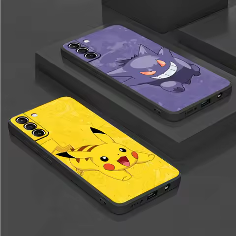 Case For Samsung Galaxy S23 FE S22 Ultra S21 S20 Plus S10 Lite S10e S9 S8 S7 Note 20 Phone Cover Anime Pokemon Pikachu Gengar