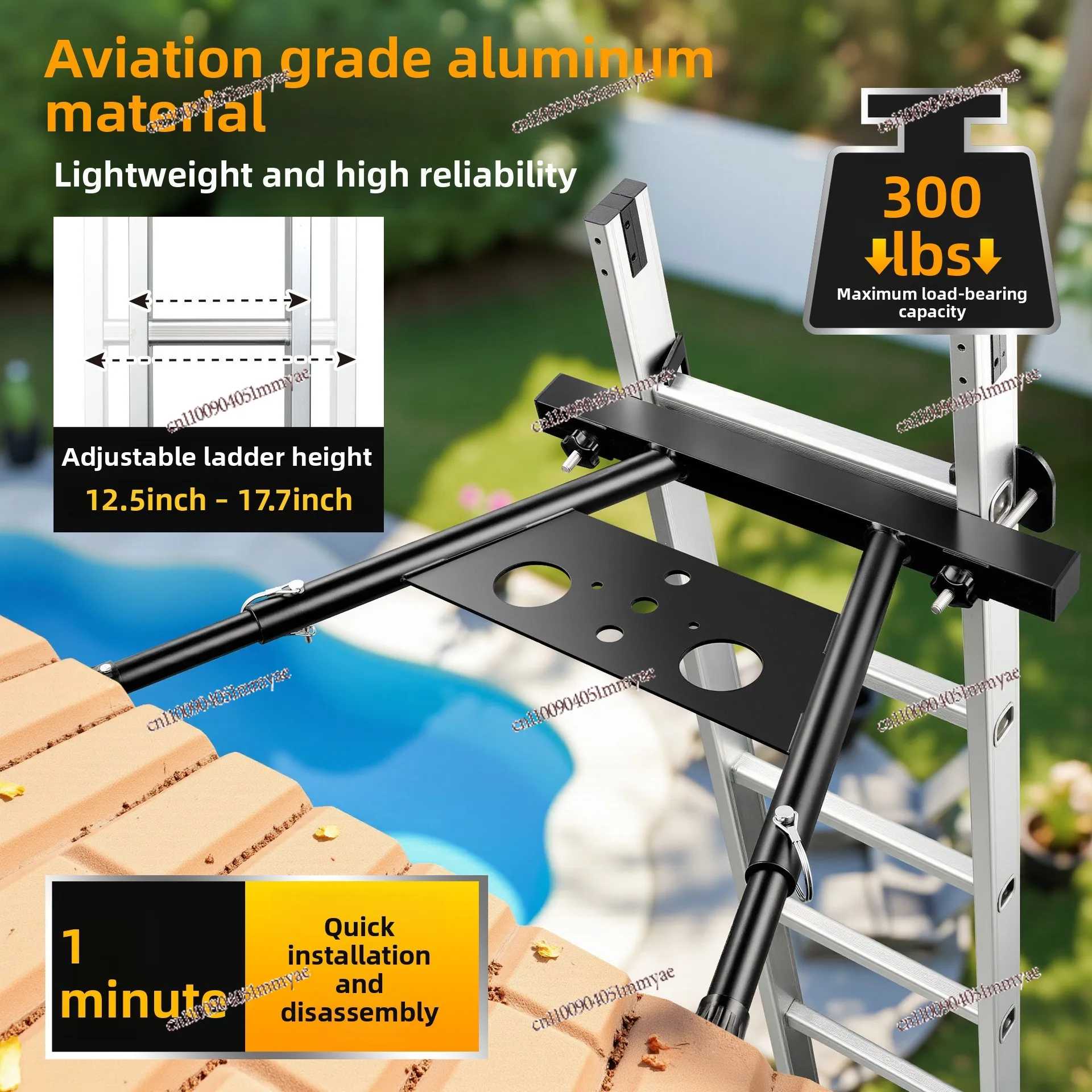 

Household Wall Mounted Sky Ladder Hook Aviation Aluminum Adjustable Outriggers Ladder Stabilizer Holder Bracket