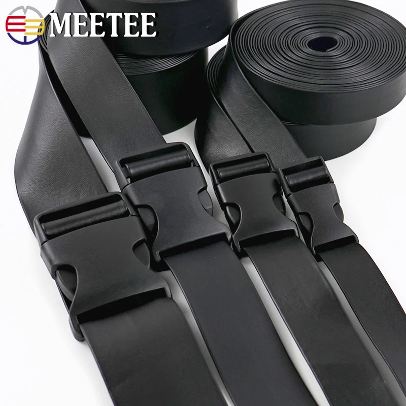 

10-50mm Buckle Strap Set 1-5Pcs Plastic Quick Release Buckle + Leather Webbing Band for Backpack Straps DIY Sewing Accessories