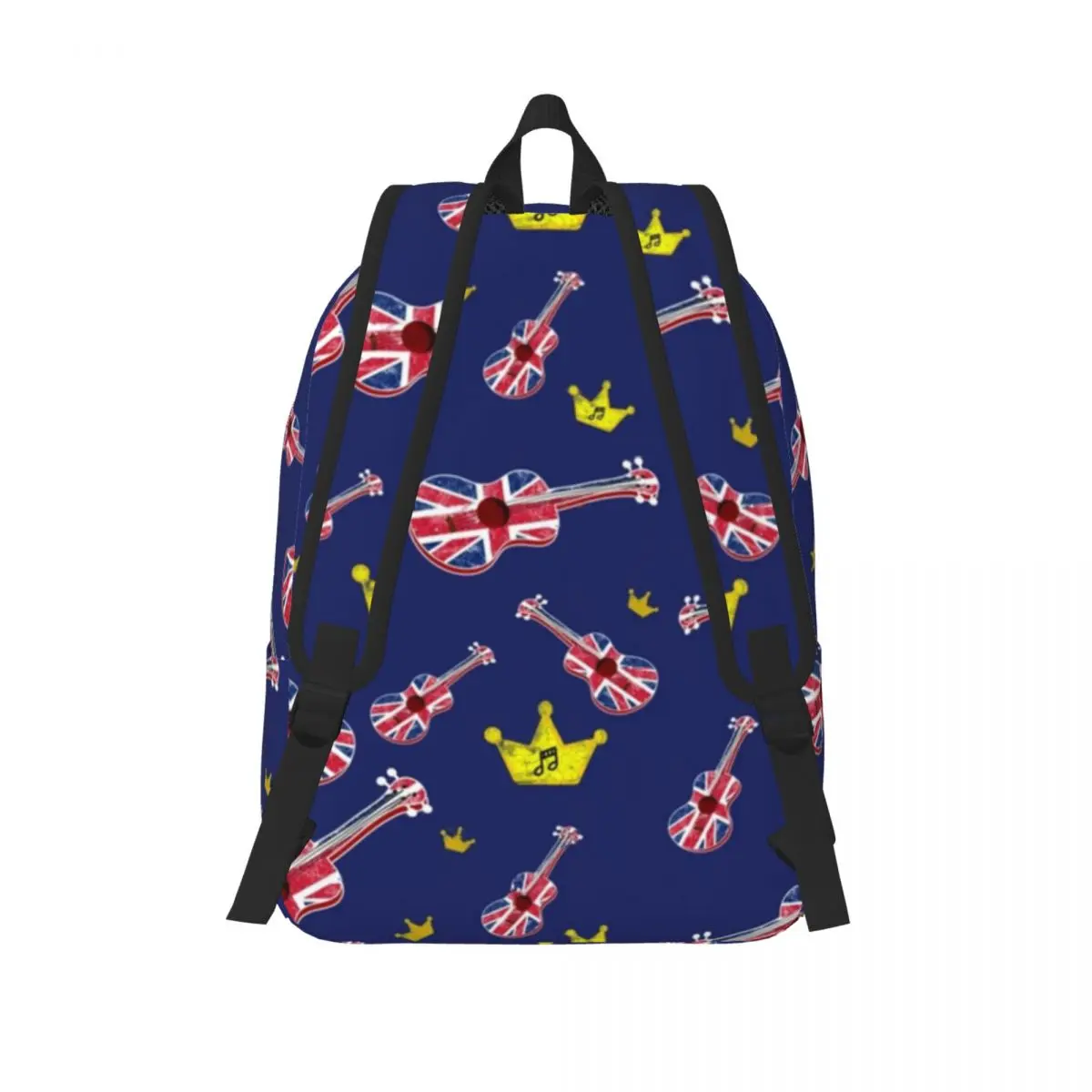 Union Jack British Uk Flag Ukulele Backpack Elementary High College School Student Guitar Bookbag Teens Canvas Daypack Outdoor