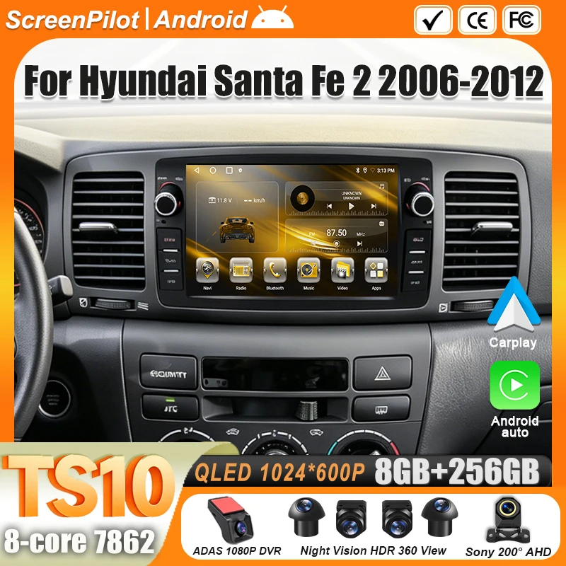 Radio Multimedia para Auto Android 16 para Toyota Corolla E120 2003-2011, Reproductor de Video, Sistema Inteligente Carplay, Pantalla Táctil, RDS, 5G