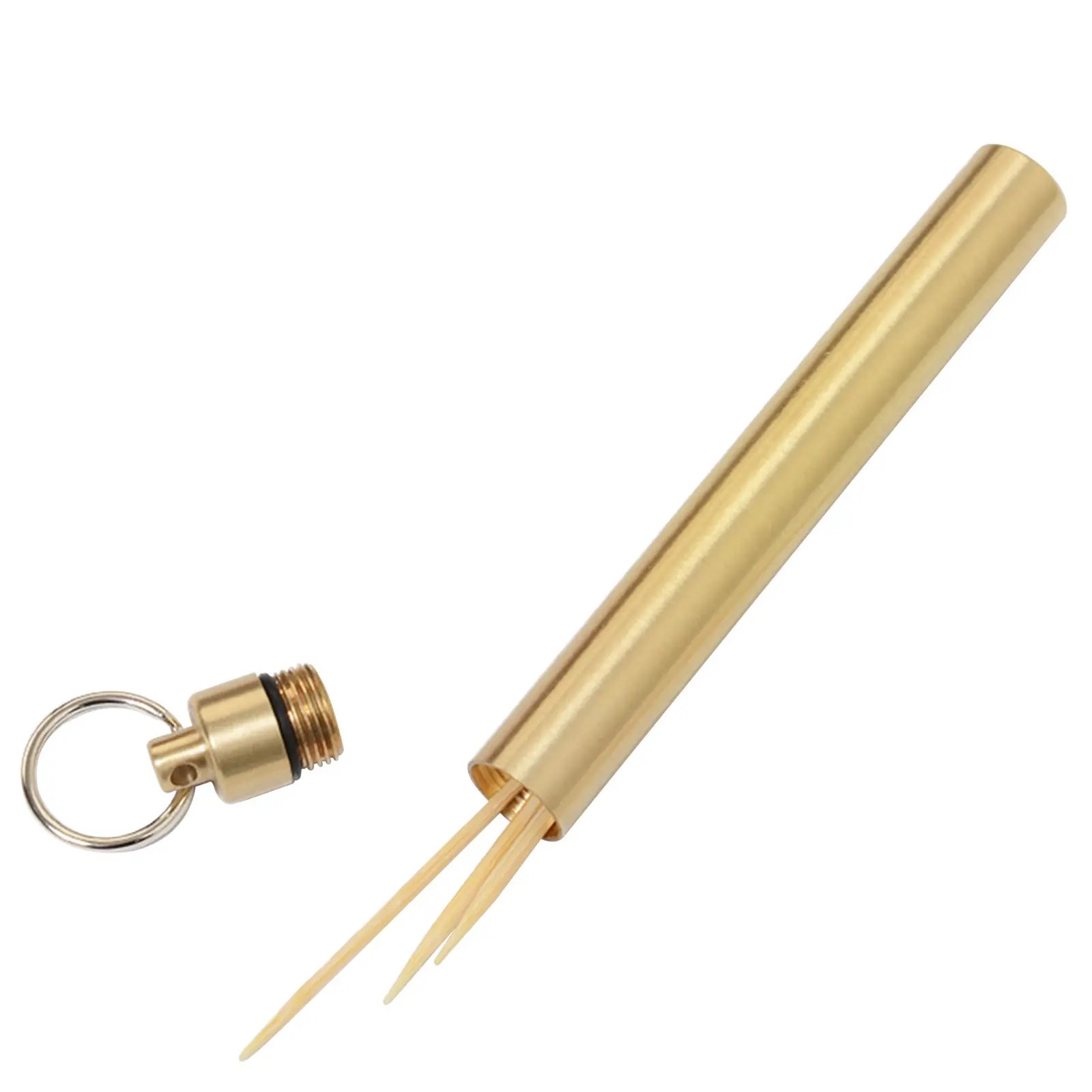 

1Pcs Portable Toothpick Holder Keychain Waterproof Bottle with Seal Ring Premium Sun Proof Material for Outdoor Camping Travel