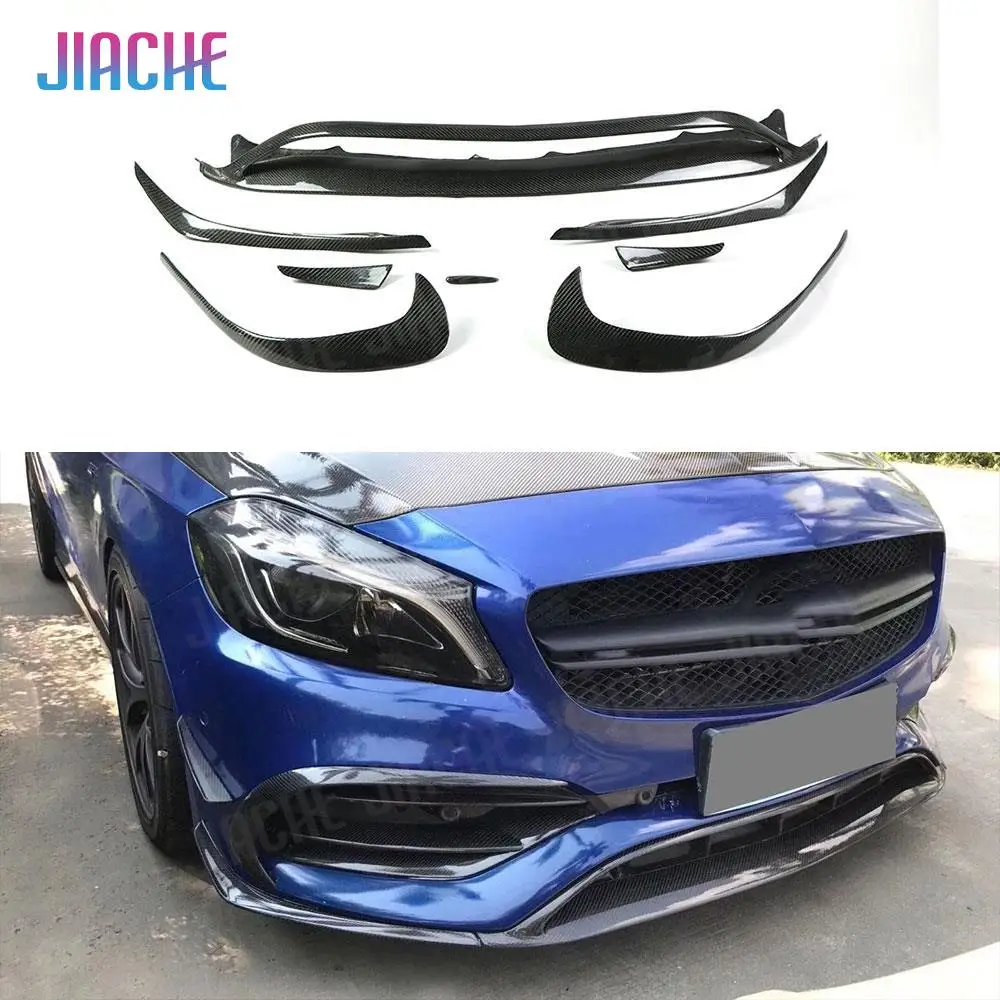 

8 PCS 10 PCS Front Bumper Lip Splitters For Benz A Class W176 A200 A250 A45 AMG Side Bumper Trims Spoiler 2016-2019 Car Styling