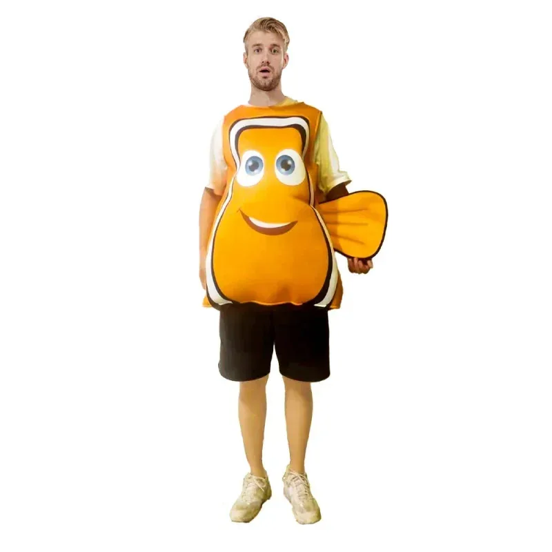 2025 New Reneecho Finding Nemo Clownfish Costume For Adult Unisex Sponge Jumpsuit Halloween Animal Costumes Stage Performanc ❤ ❤