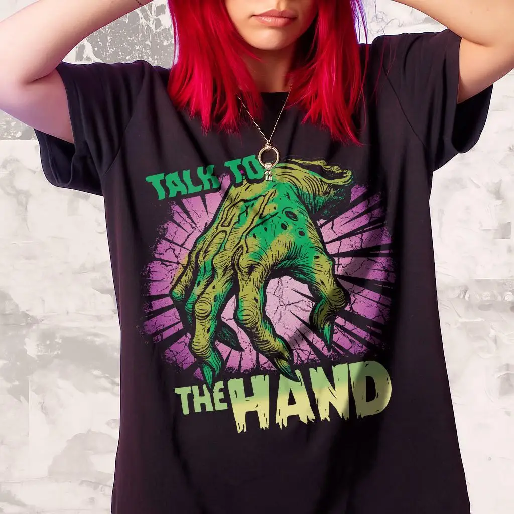 Retro 90s Monster Hand Tee, Pulp Horror Dark Humor Graphic Shirt (Unisex) CHiCHi'S VTG