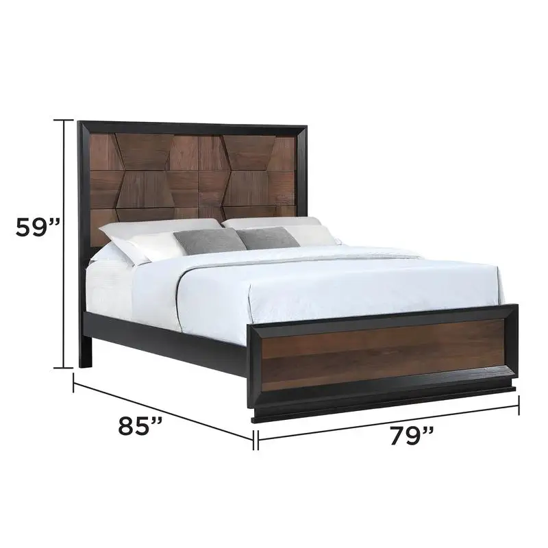 طقم غرفة نوم كينج التقليدية المكونة من 5 قطع بلمسة نهائية من خشب الجوز #2