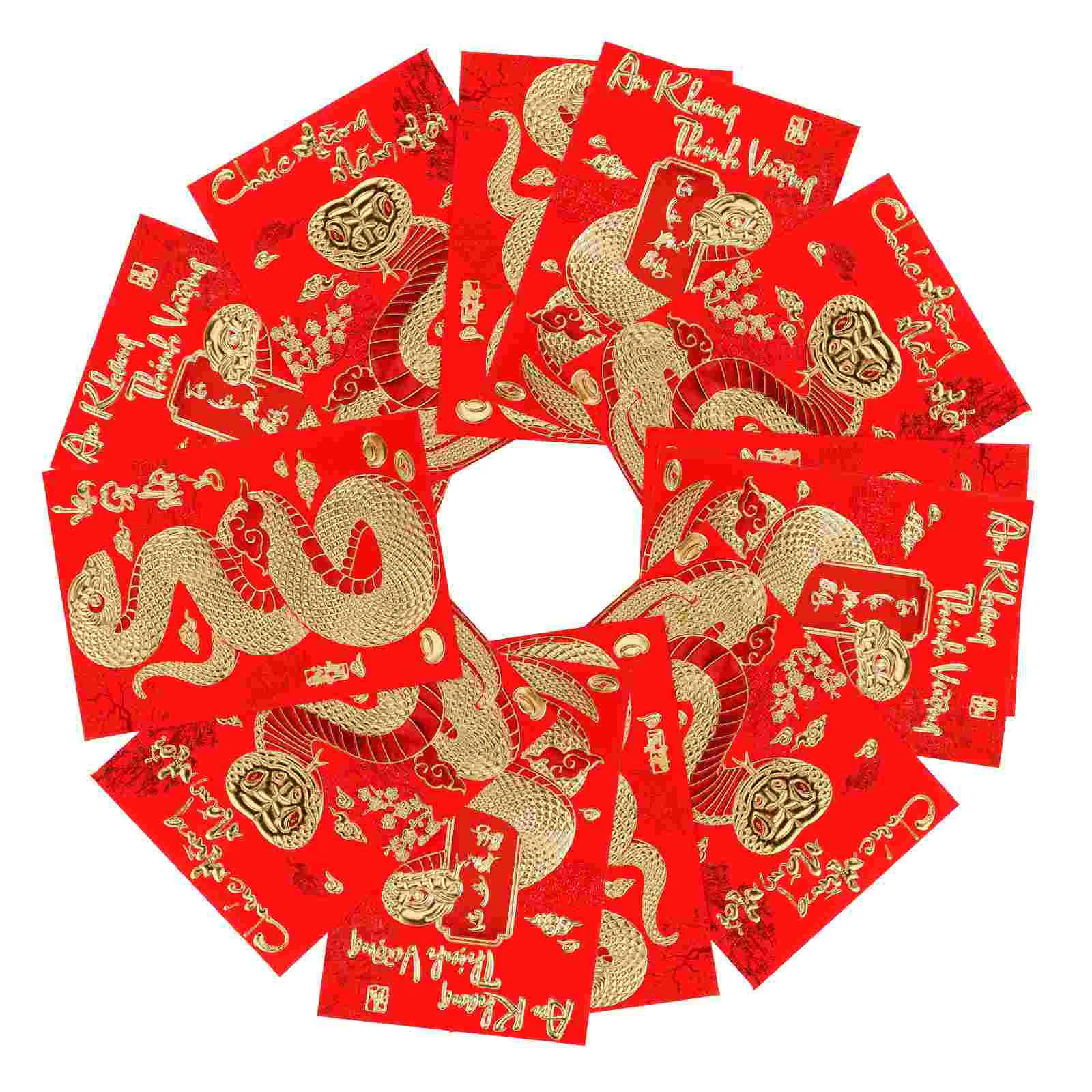 

18 Pcs Lantern Year of The Snake Spring Festival Red Envelope Decorations 2025 New Hongbao Paper Emvelopes Vietnamese Pocket