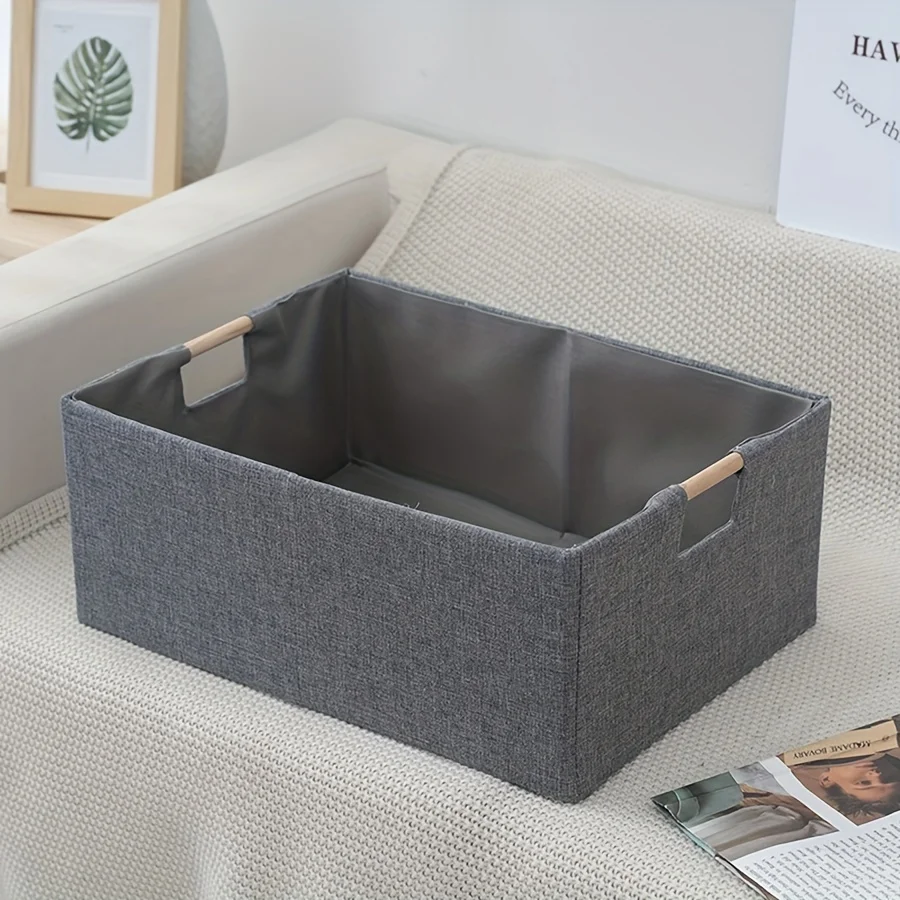 Cestino portaoggetti per pannolini con manico in legno, cestino portaoggetti pieghevole, scatola portaoggetti in tessuto, decorazione della stanza dei bambini