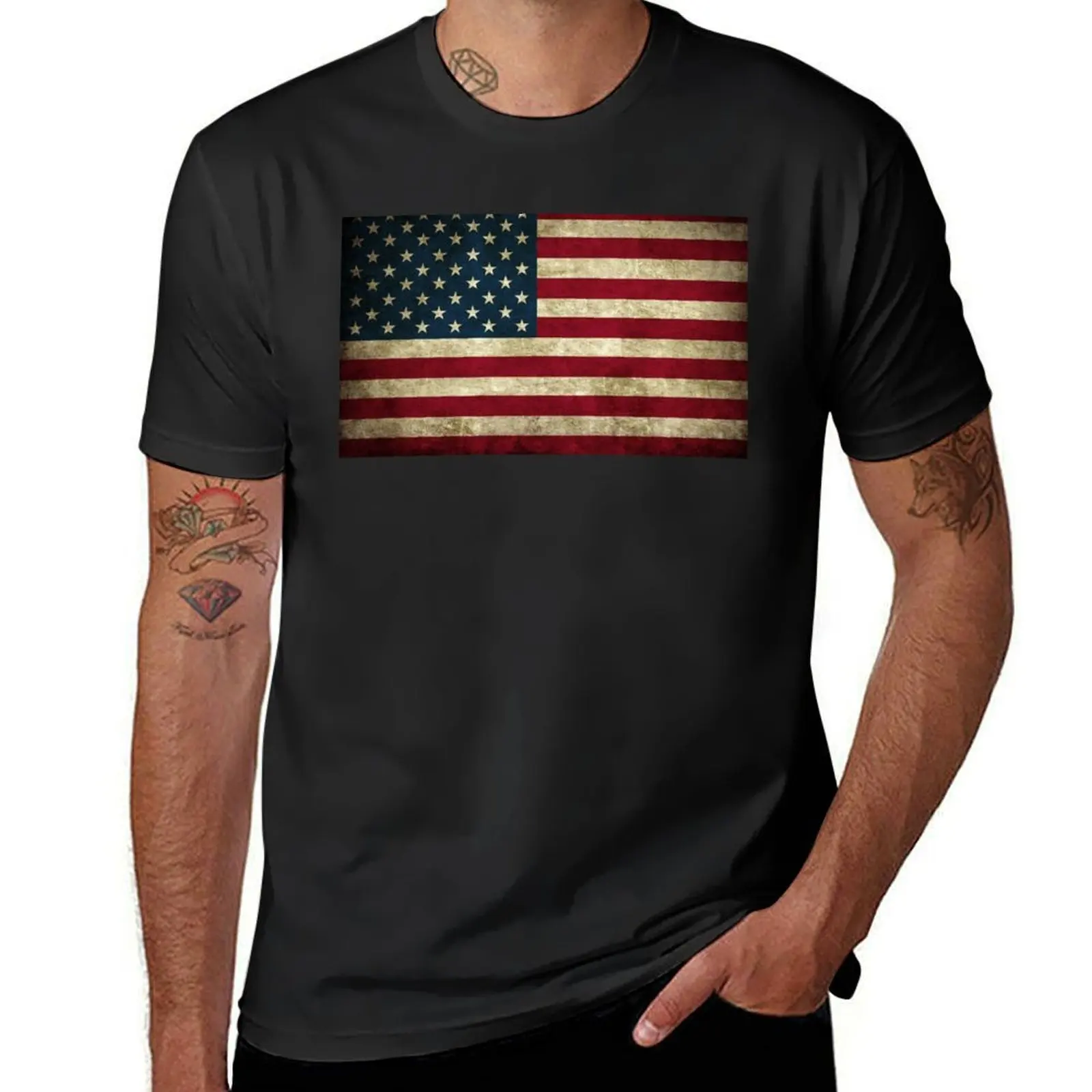 

American Flag T-Shirt summer 2025 baggy shirts rapper graphic tees designer shirts men tshirt