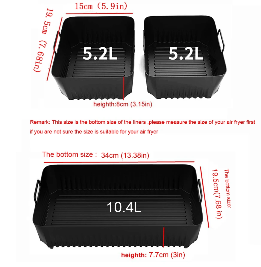 Bandeja para freidora de aire, molde de silicona para freidora de aire Ninja Af500, cesta con revestimiento, bandeja reutilizable para horno, sartén