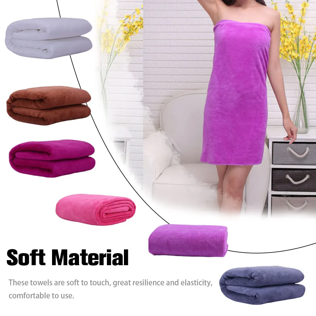 Microfiber Bath Towel Double-Sided Velour Spa Fitness Washrag Machine Washable Washcloth Bathroom Gray 100200/Thick
