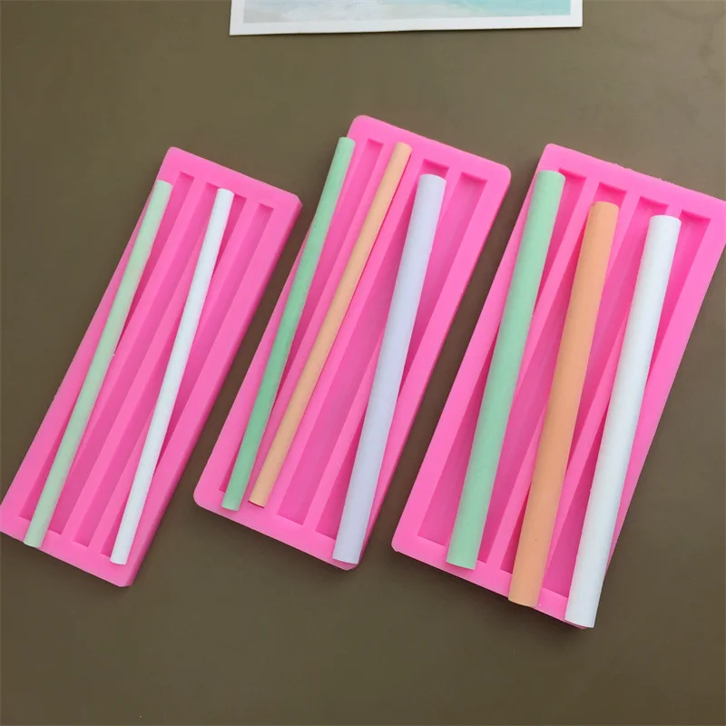 Fire Paint Wax Stick Silicone Mold DIY Production Simple Style Color Wax Stick Household Stationery Home Decoration Handicrafts