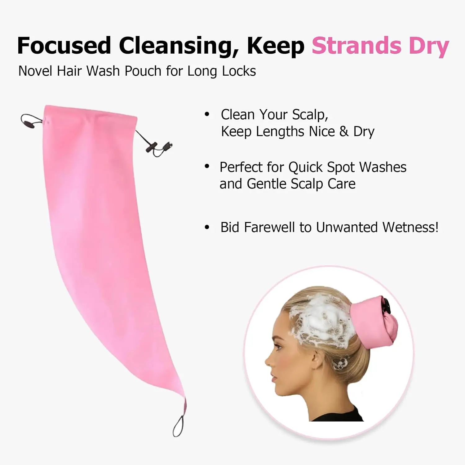 قبعة دش لغسل التاج، أساور شعر مقاومة للماء للشعر الطويل، قبعة استحمام قابلة لإعادة الاستخدام لغسل الضفائر، تحديث جذور الشعر بسرعة #4