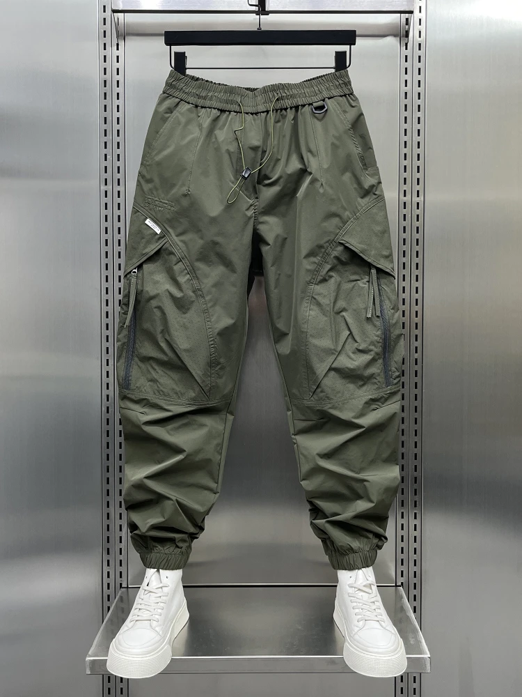 

Trendy Men's Summer Thin Loose Workwear Pants American Sle Haome Cuffed Trousers Youthful Energy Long Pants