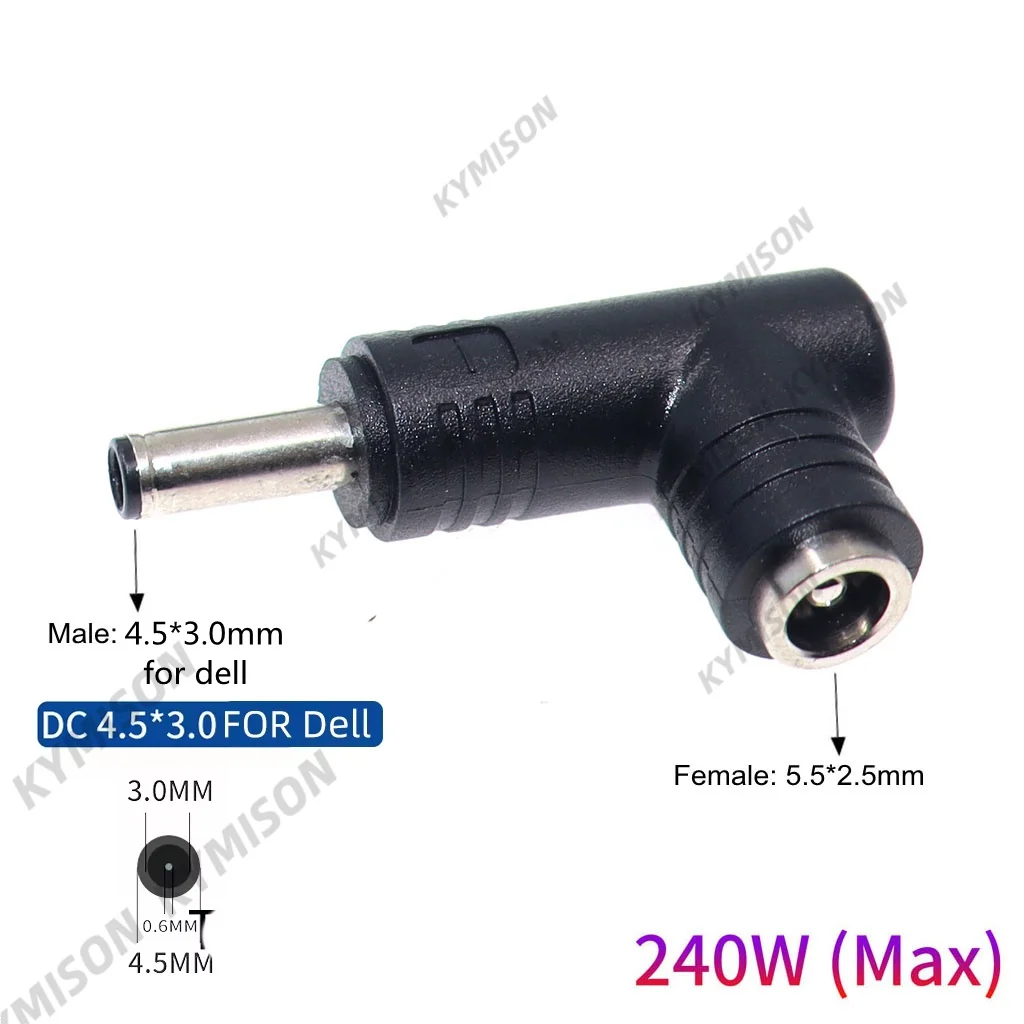 5.5*2.5mm to 4.5*3.0mm Pin DC Power Adapter Converter 240W Laptop Charger Connector for Hp Dell Laptop Power Supply Connector
