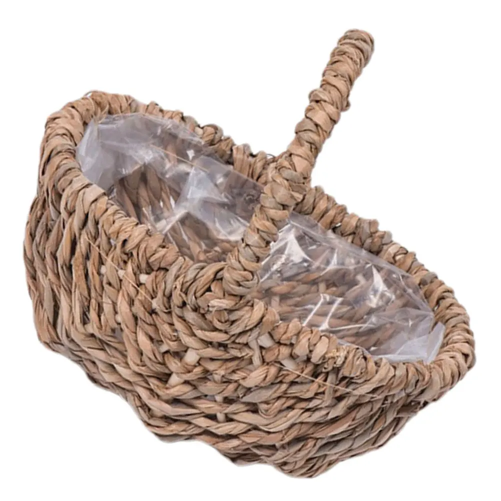 

1pcs Woven Flower Small Wicker Basket With Handle Decorative Storage Basket For Wedding Party Favors Garden Home Decor