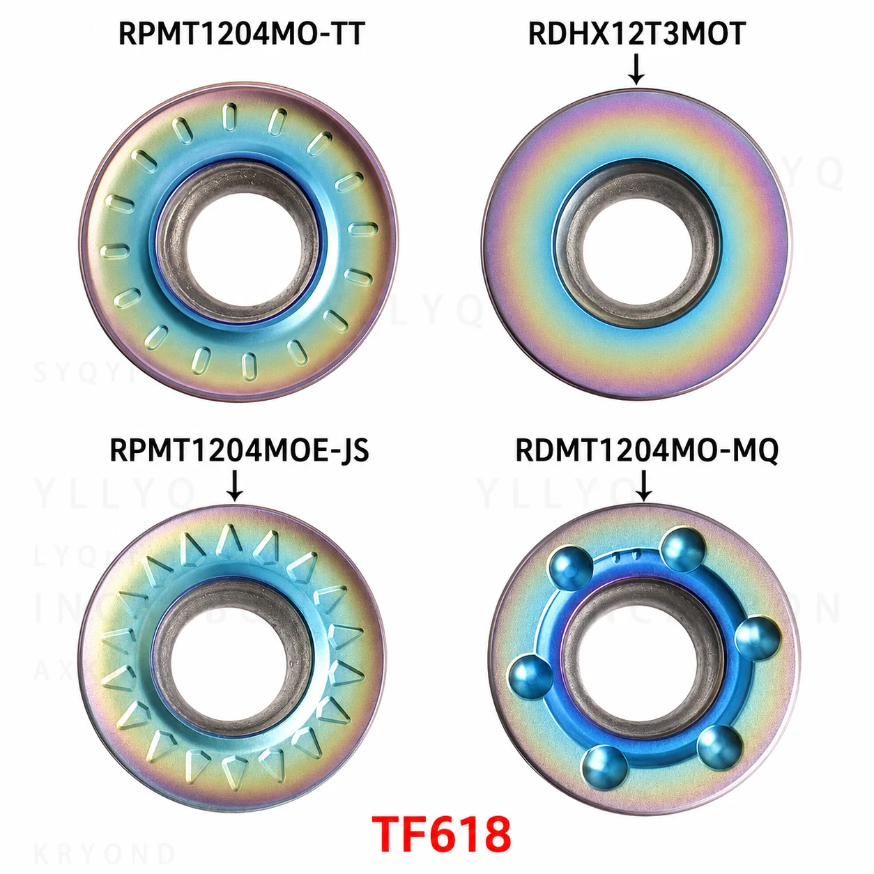RPMT1003 RPMT10T3MOE RPMT1204MO RDMT1204 MO MQ TF618 Carbide Inserts CNC Lathe Milling Turning Tools Cutter